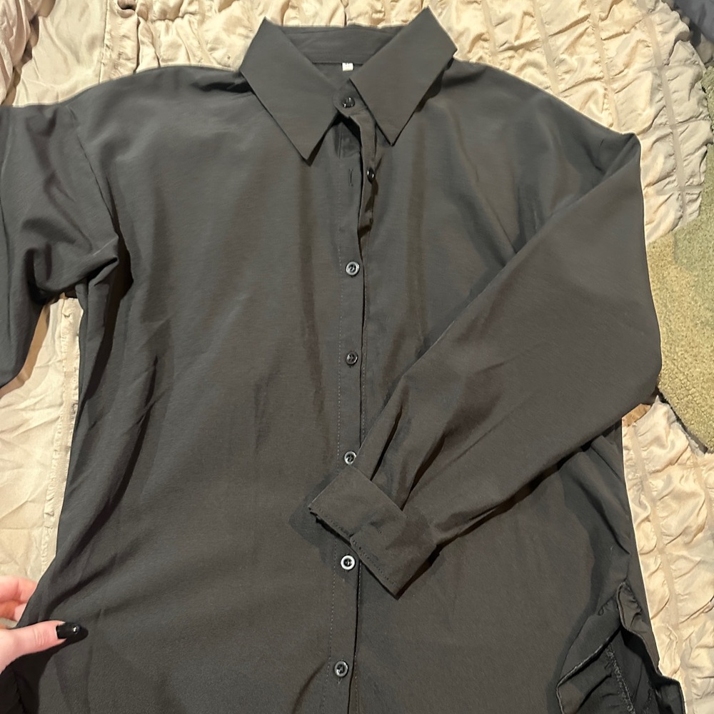 Classic Black Women’s Button Shirt/ Shirt dress